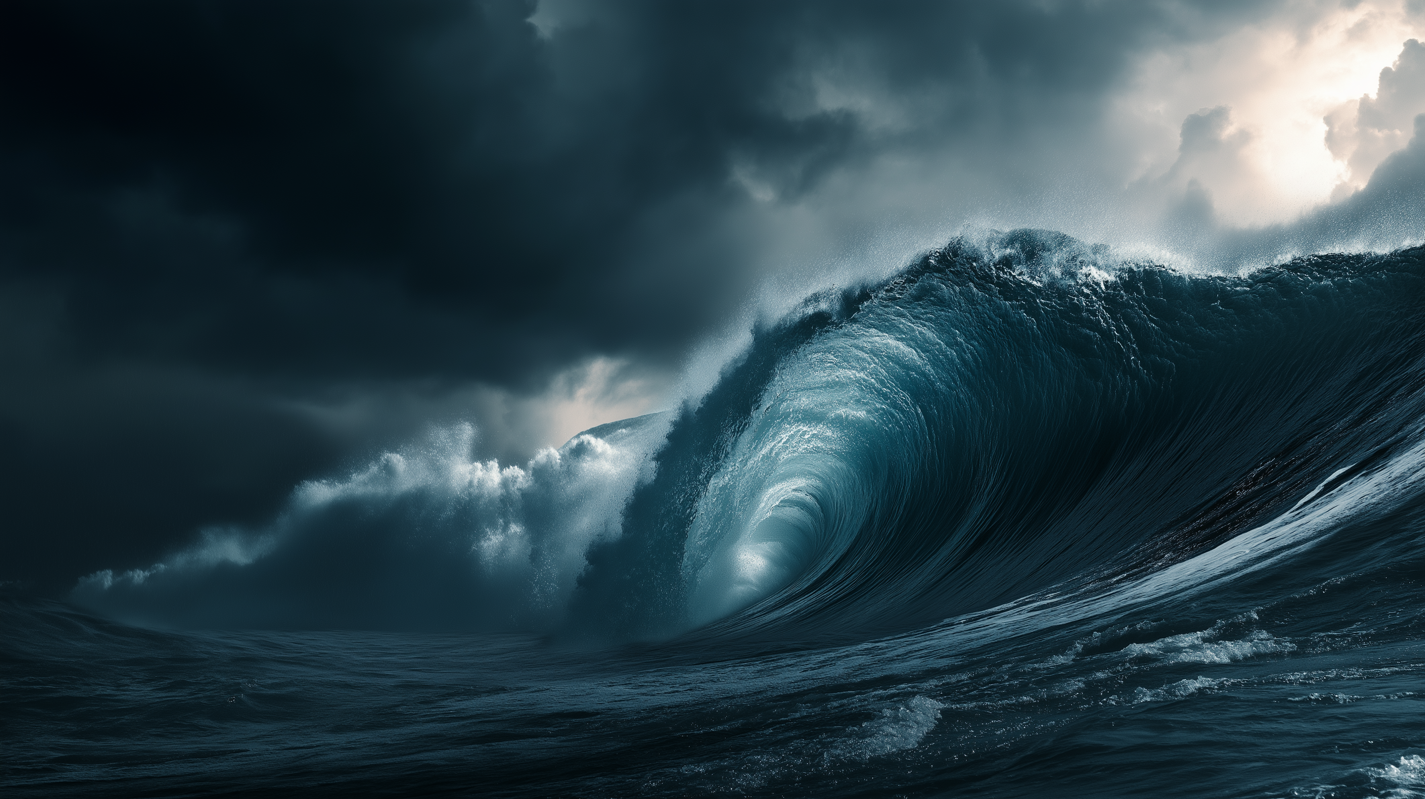 Jättiläismäinen tsunami-aalto Taustakuvat