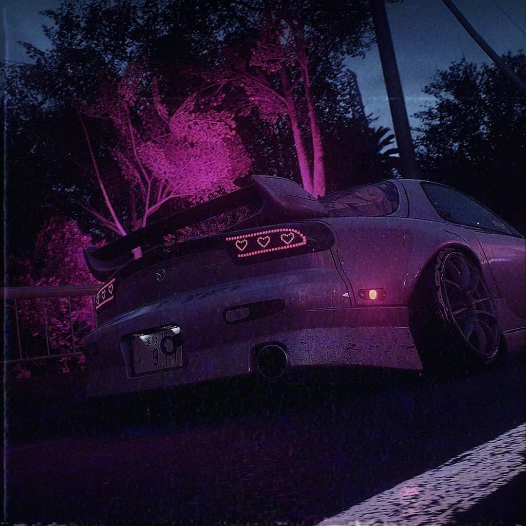 JDM-auto violetilla valoilla Taustakuvat