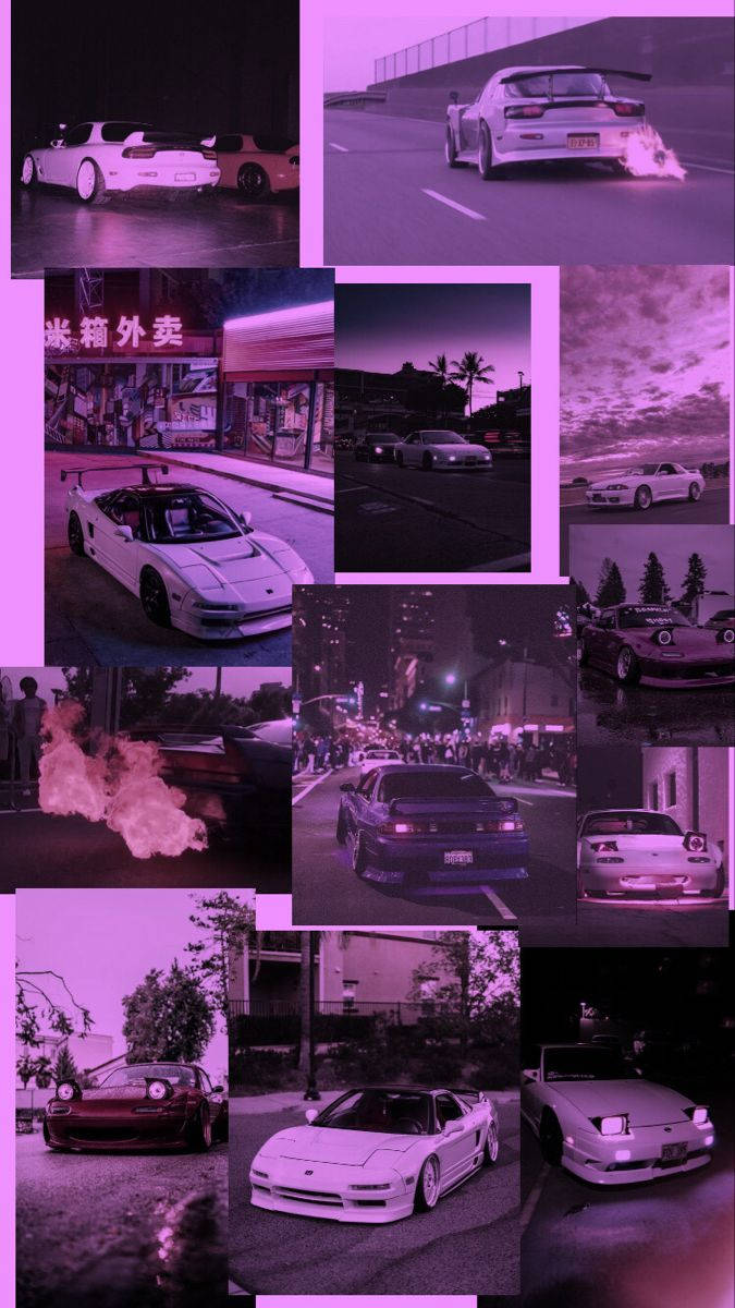 JDM-estetiikan valokuvakollaasi Taustakuvat