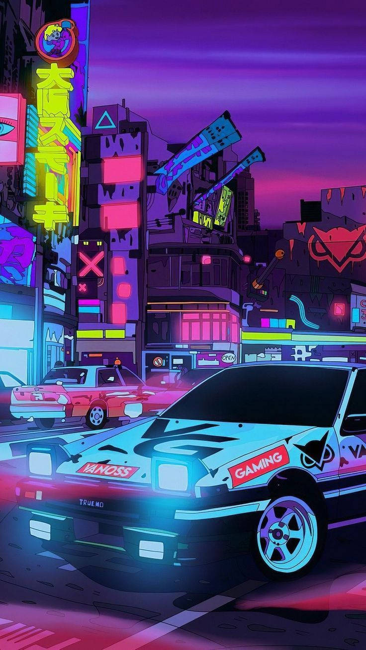 JDM-estetiikkaa neonvalotaiteella Taustakuvat