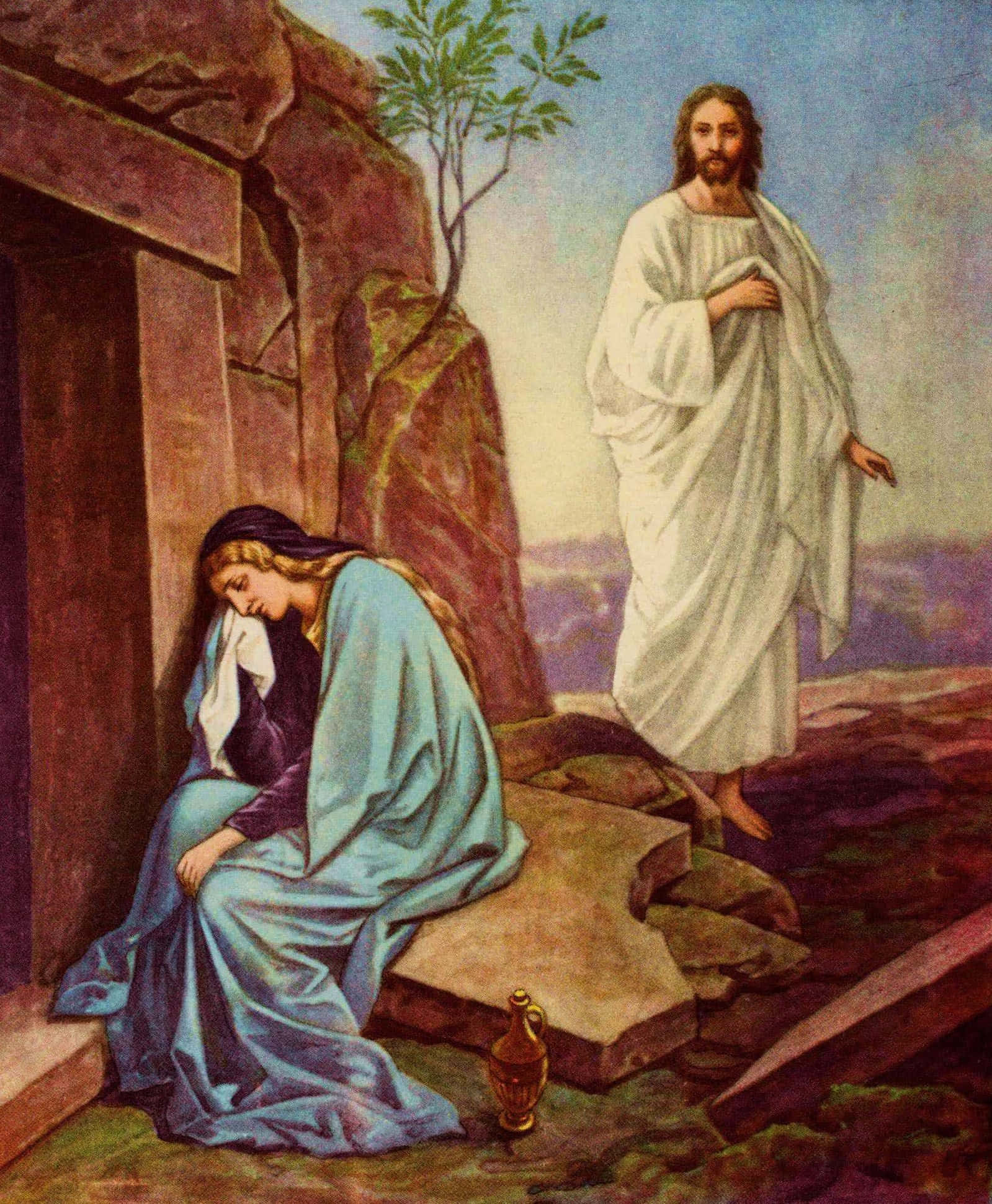 jesus ja nainen haudalla Taustakuvat
