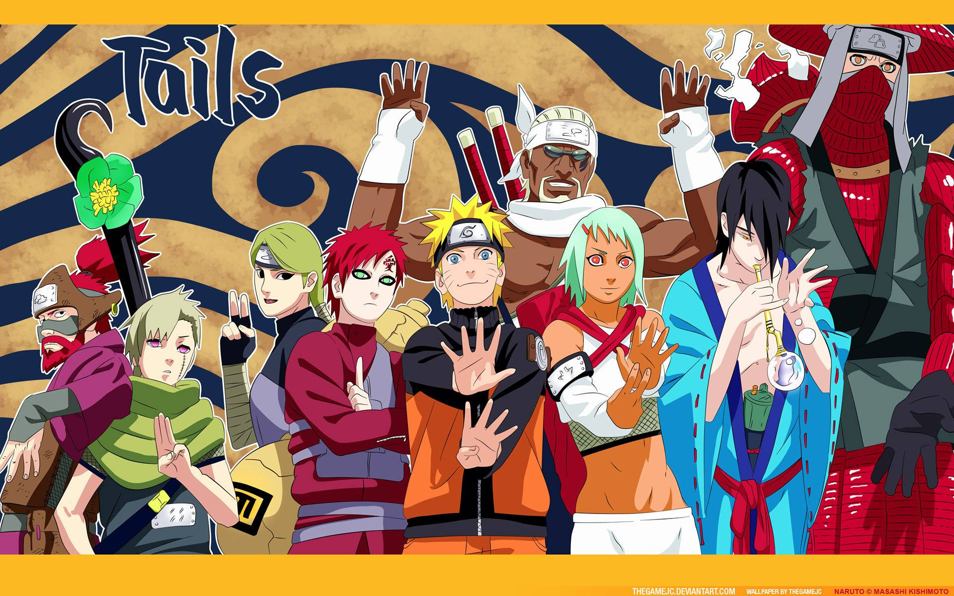 Jinchuriki Naruto -hahmojen fanitaidetta Taustakuvat