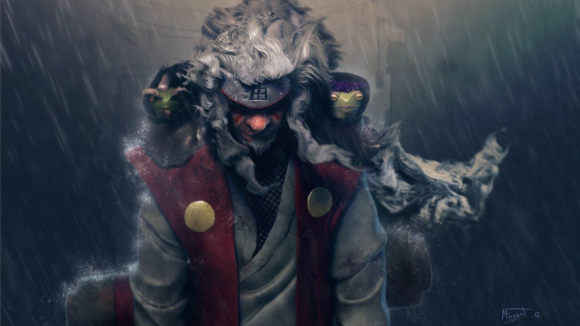 Tumma Jiraiya-cosplay Naruto Shippuden -taustakuva.