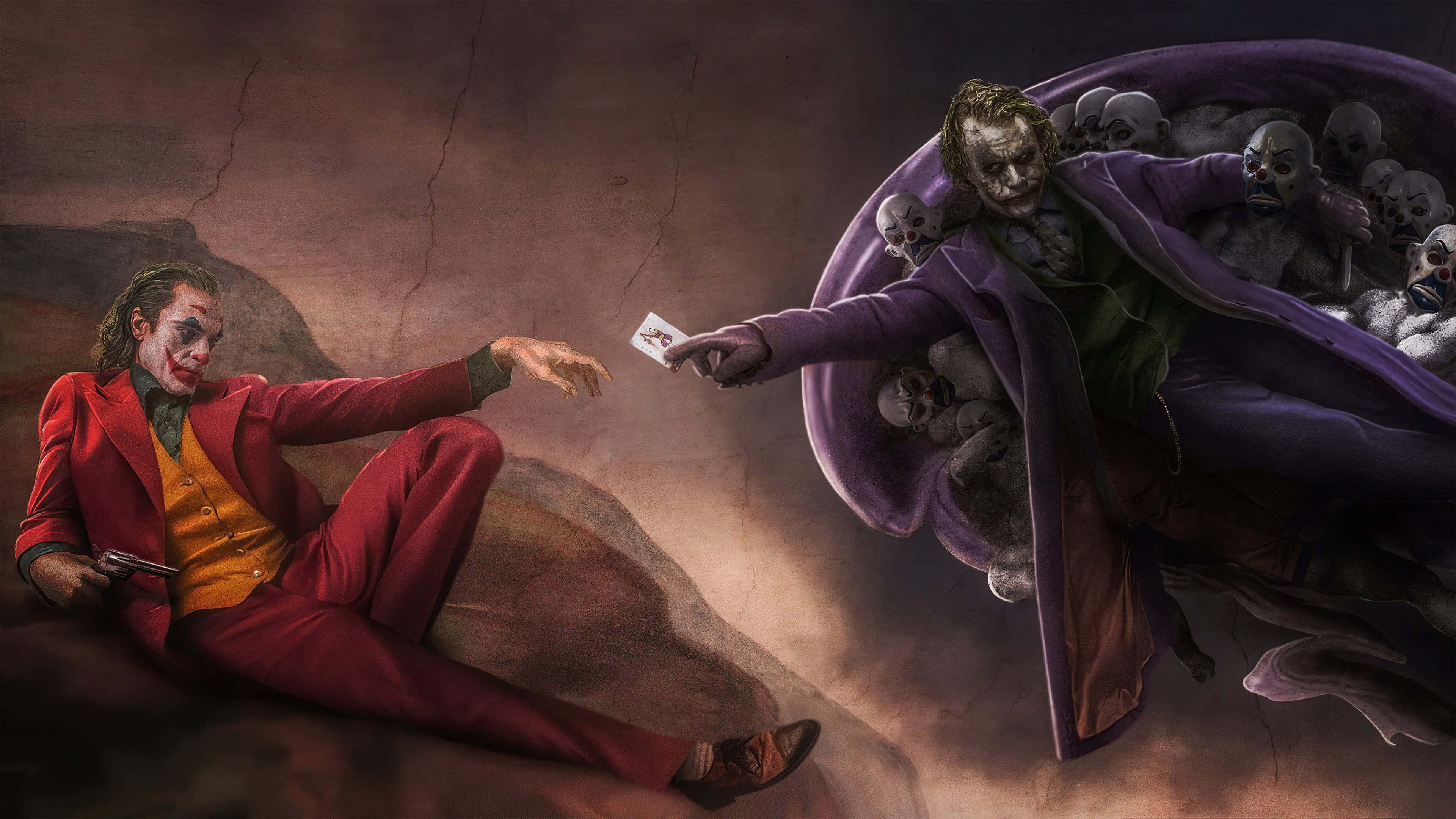 Joker-teemainen Aatamin luominen 4K Taustakuvat