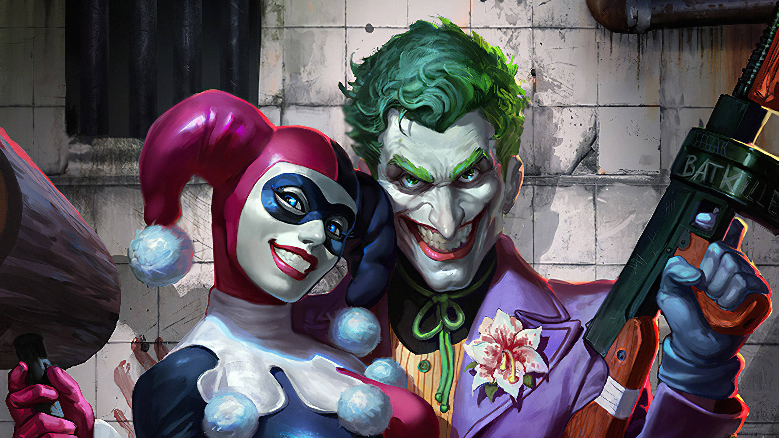 Jokeri ja Harley Quinn aseineen Taustakuvat