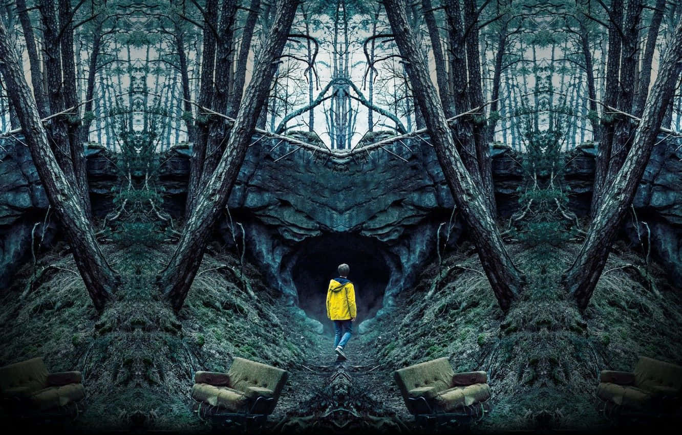 Jonas metsässä -kohtaus Dark Netflix -alkuperäissarjasta Taustakuvat