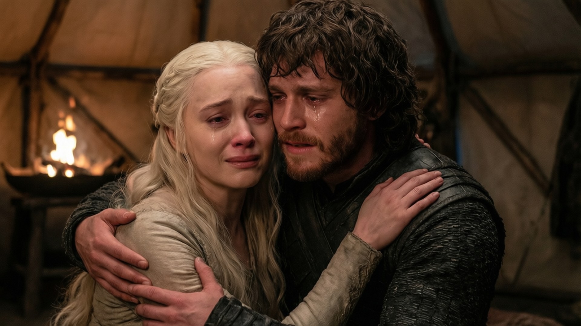 Jonin ja Daenerysin syleily Taustakuvat