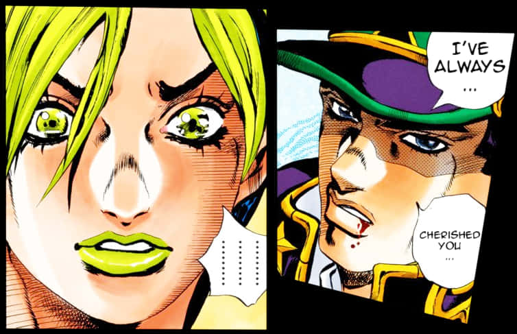 Jotaro ja salaperäinen hahmo tunteellisessa keskustelussa Taustakuvat