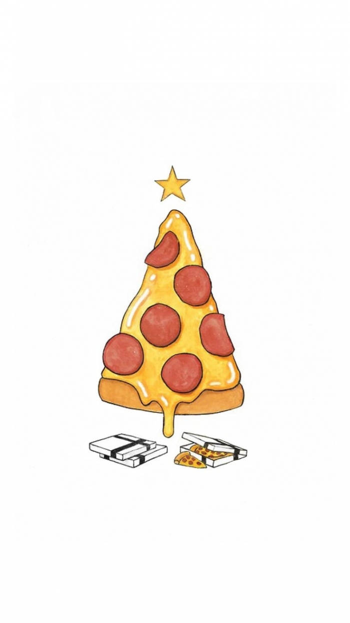 Jouluerikois - omituinen pizzapuu iPhonellesi Taustakuvat