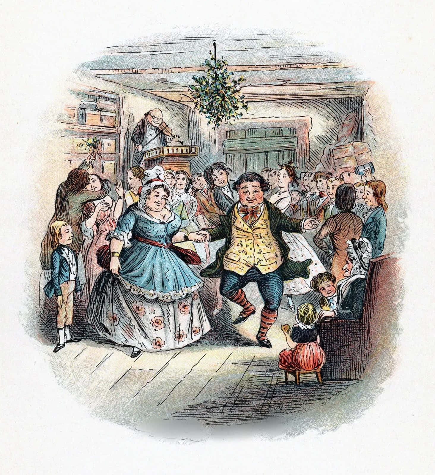 Juhlava muotokuva Ebenezer Scroogesta Joululaulusta Taustakuvat