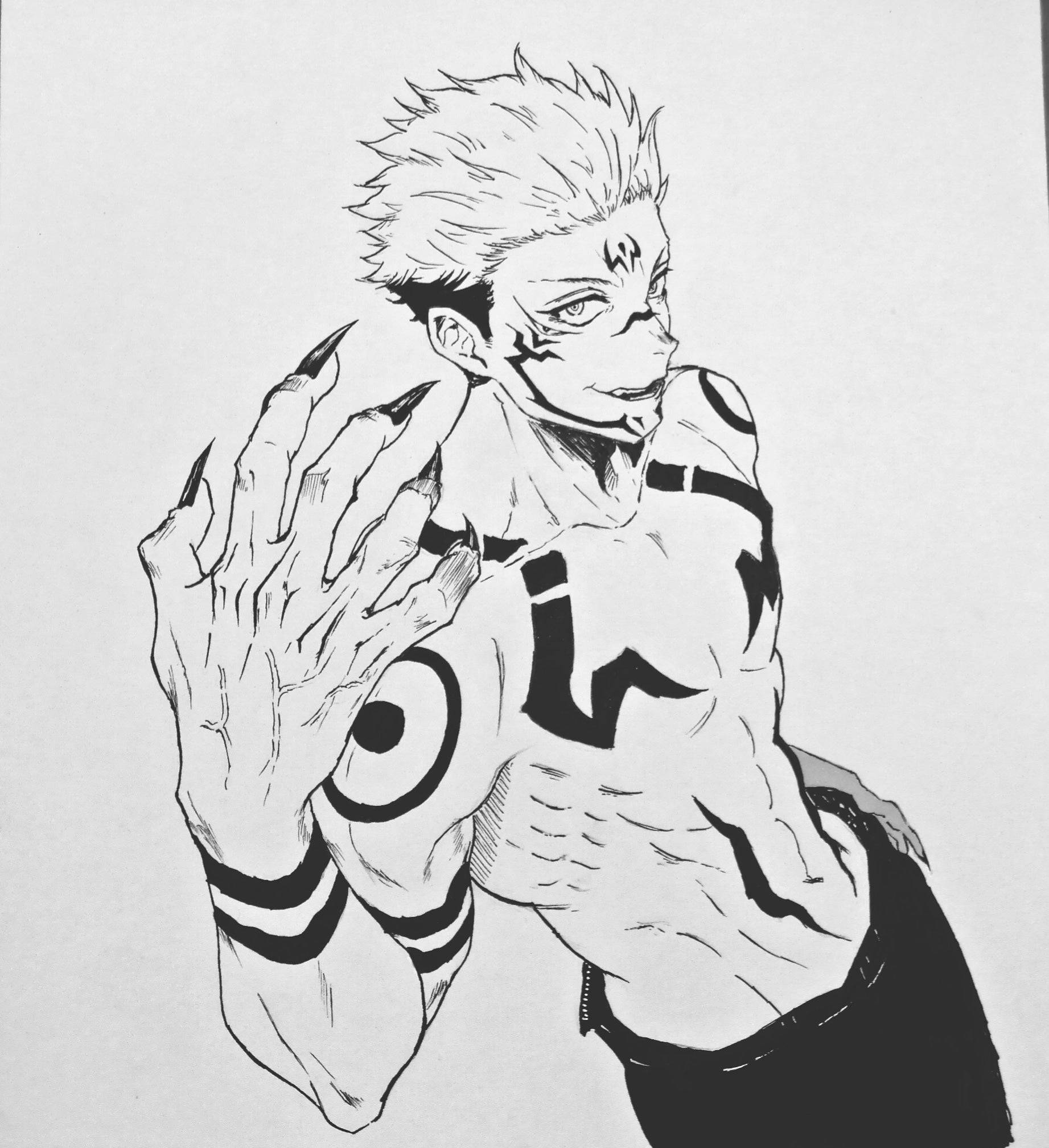 Jujutsu Kaisen Sukuna animepiirros Taustakuvat