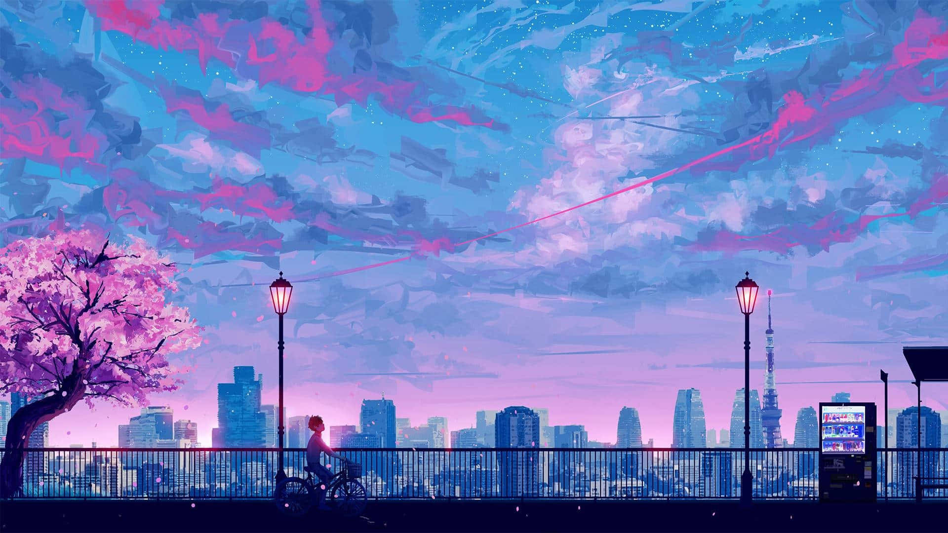 Kadota itsesi Purple Anime -elokuvan surrealistisiin sävyihin. Taustakuvat