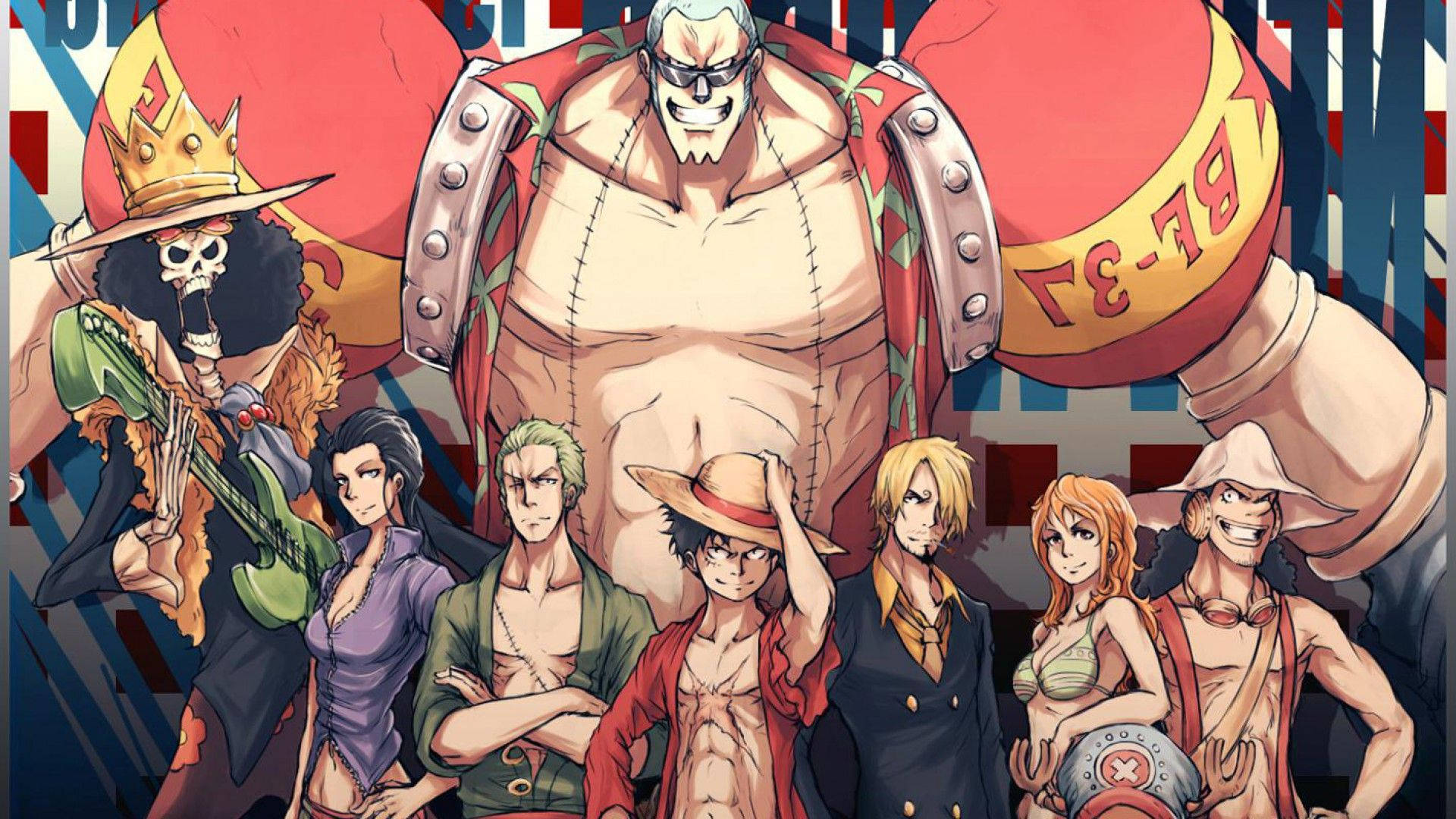 Kaunis fanitaide Olkihatturyhmästä One Piece -taustakuvassa