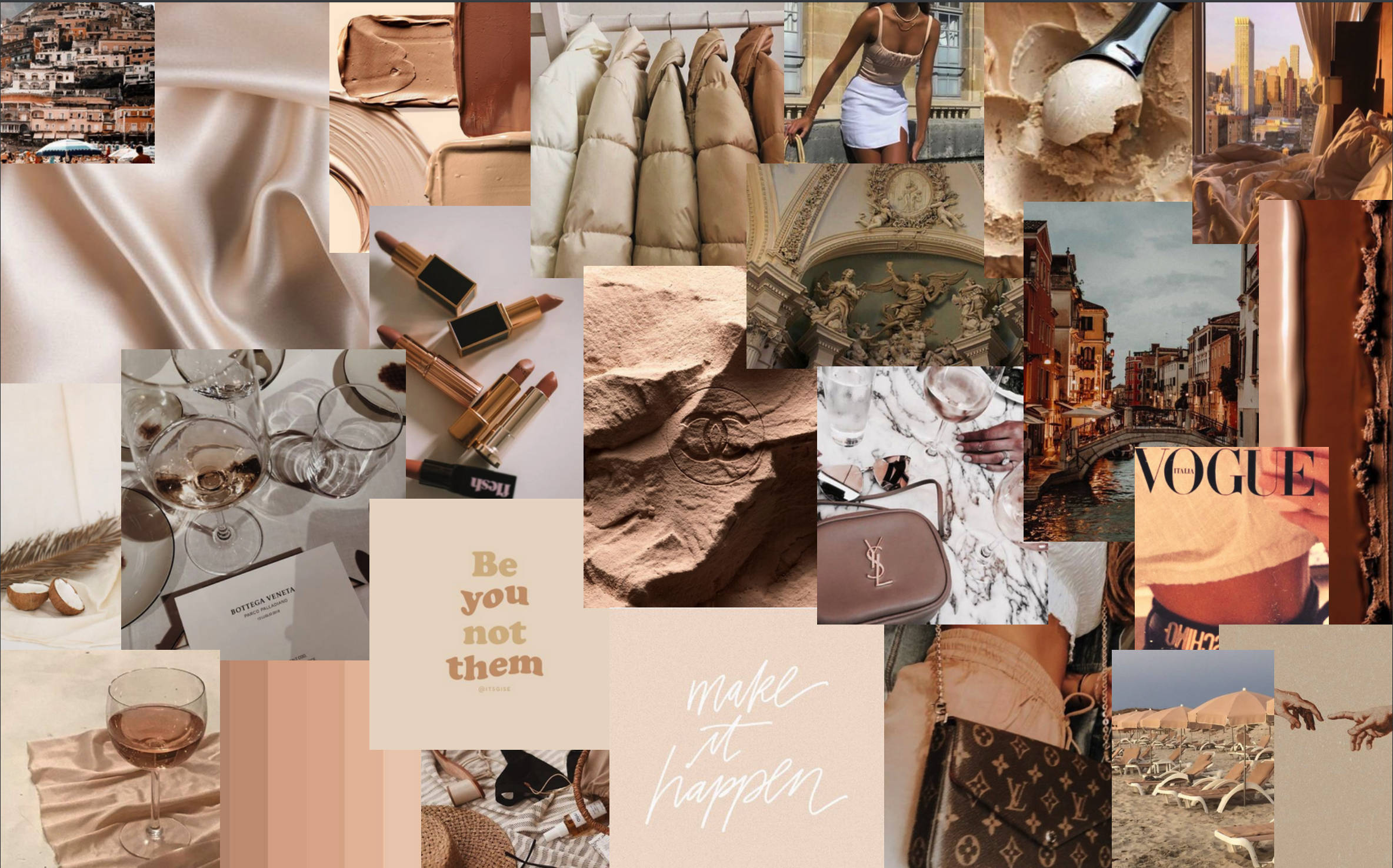 Kaikki tyylikäs: Vogue Beige -estetiikkatyöpöytä Taustakuvat