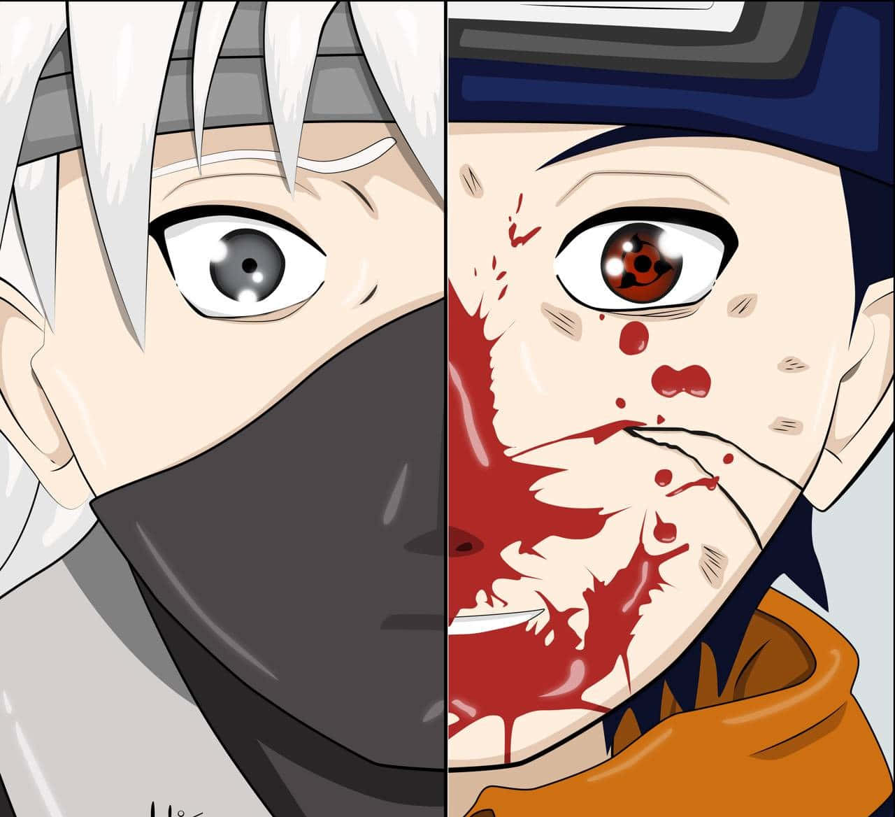 Kakashi ja Obito kasvot Taustakuvat