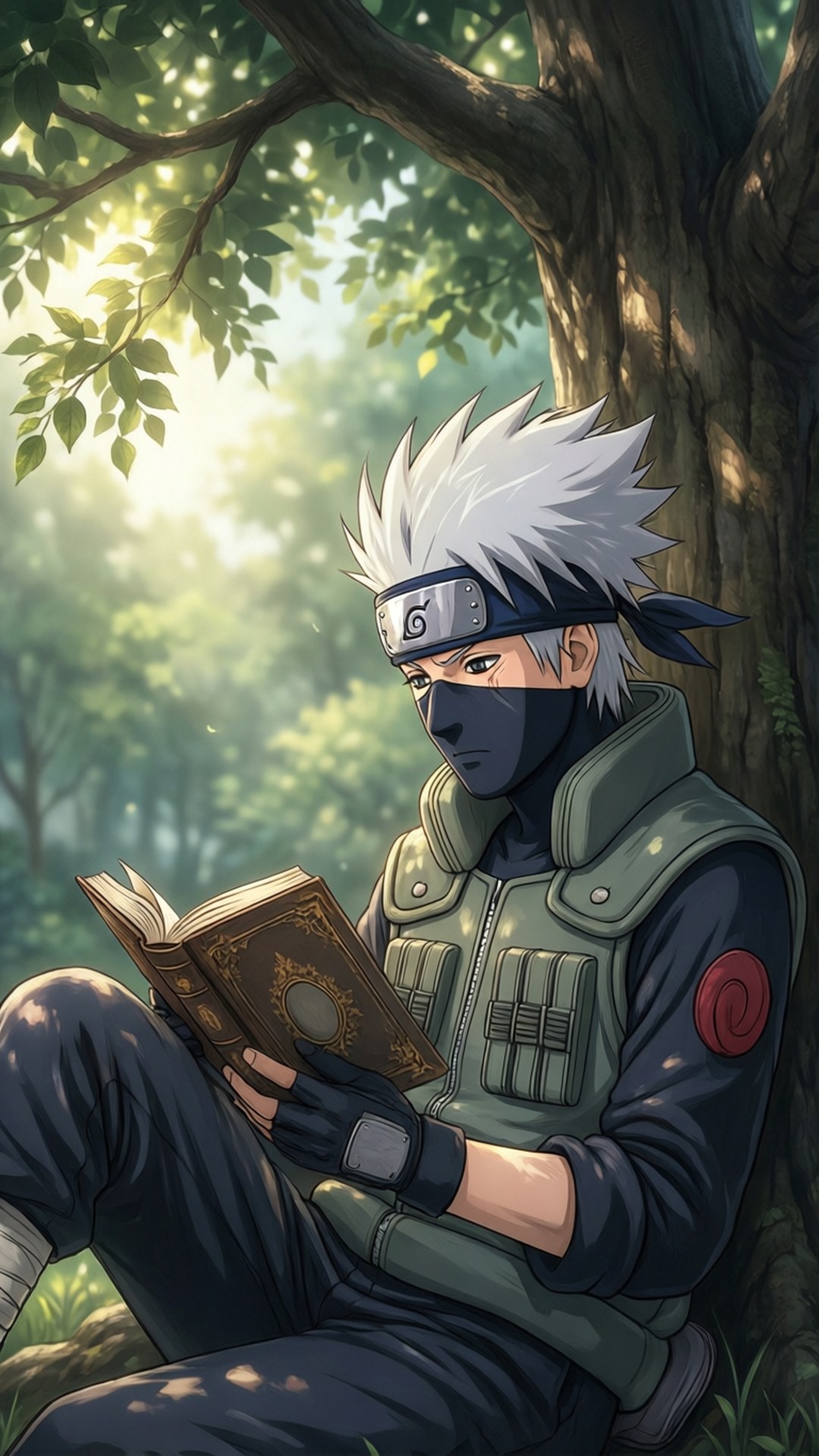 Kakashi lukee puun alla Taustakuvat