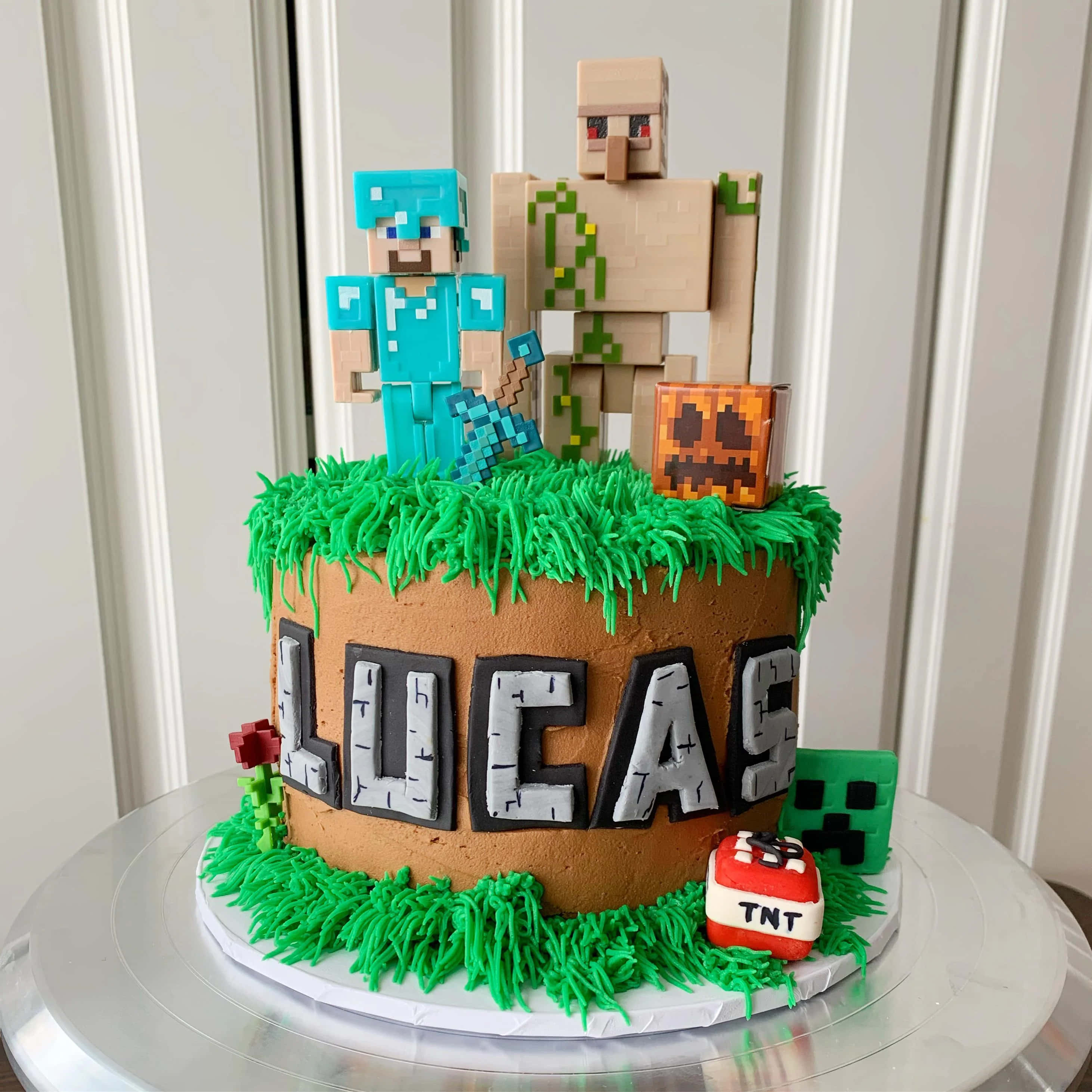kakku, jossa on Minecraft-teema Taustakuvat