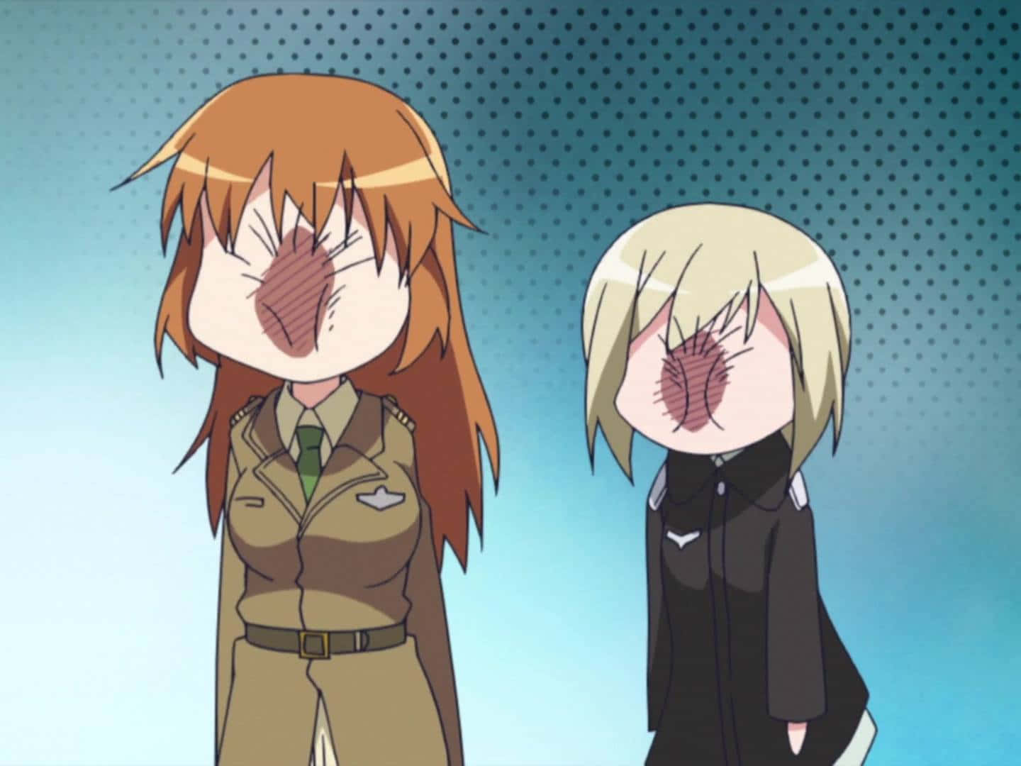 kaksi anime-tyttöä kasvot peitettynä Taustakuvat