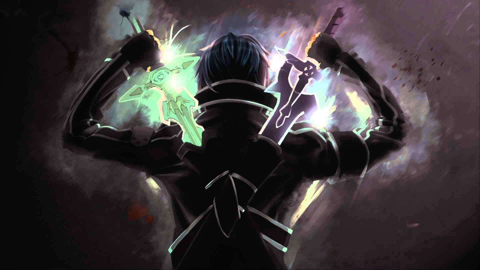 Kaksi animehahmoa eeppisessä taistelussa Taustakuvat