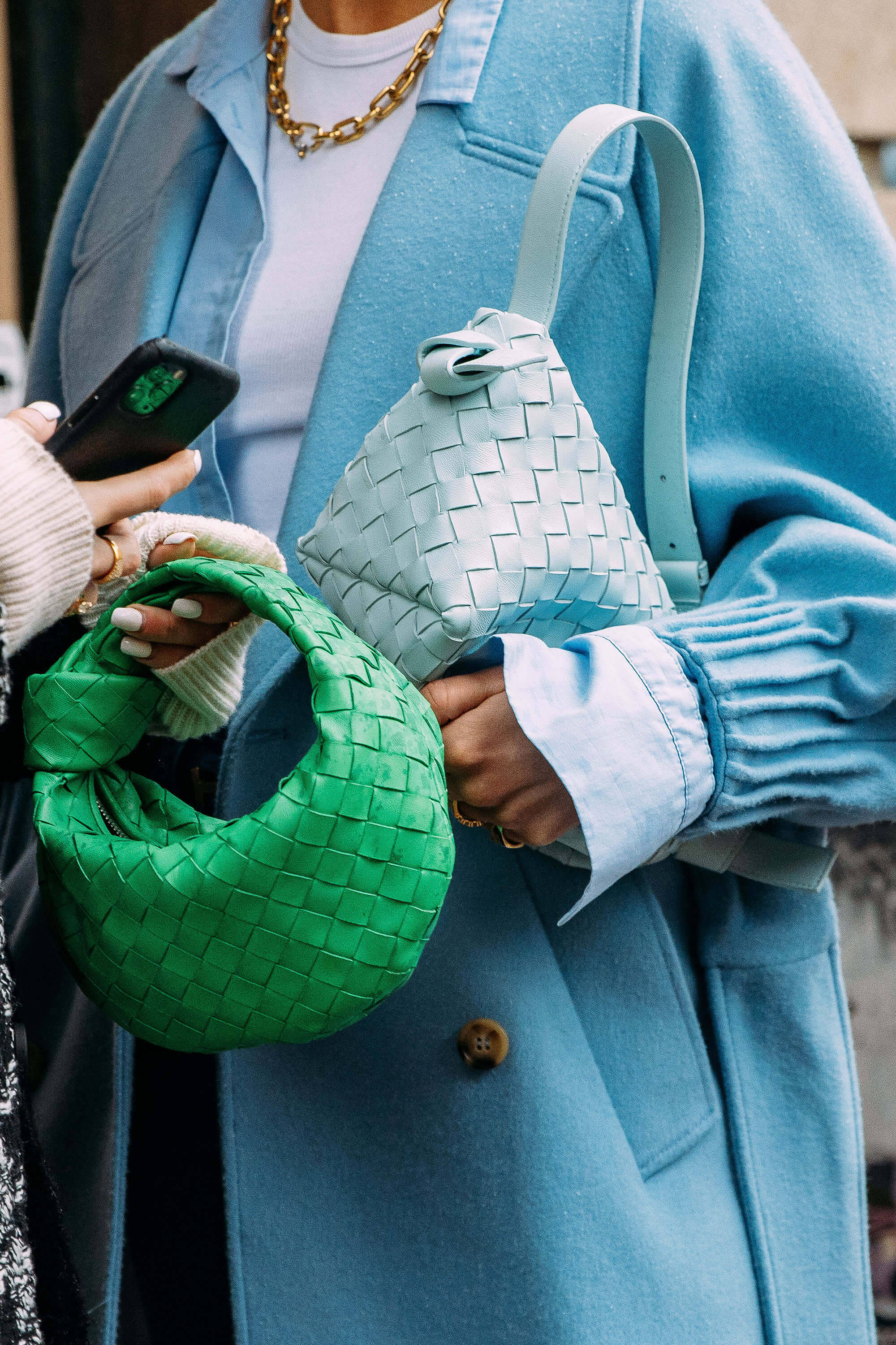 Kaksi Bottega Veneta -laukua Taustakuvat