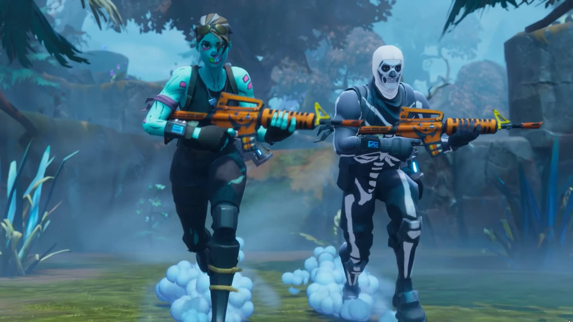 Kaksi Fortnite-pelaajaa taistelemassa kylmää vastaan Taustakuvat
