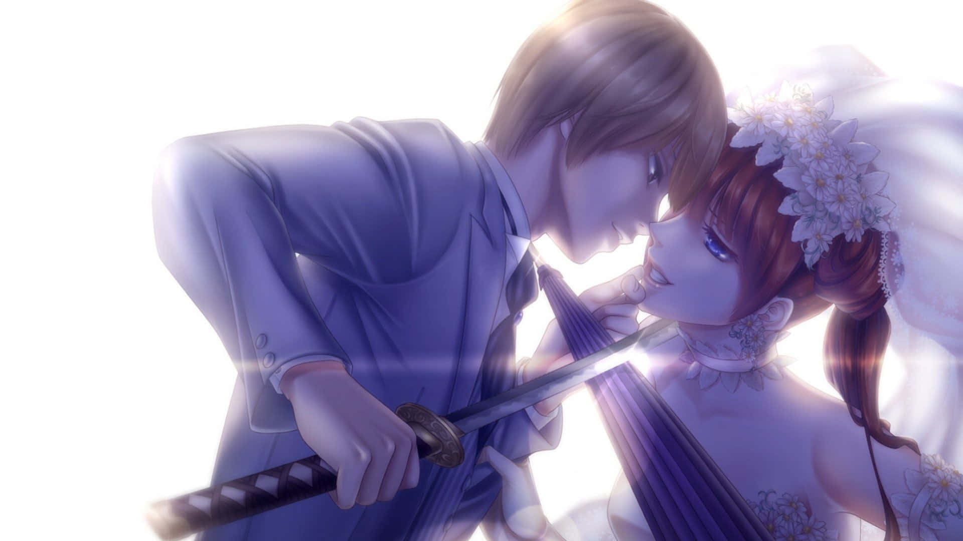 Kaksi legendaarista hahmoa kaksintaistelussa eeppisessä anime-taistelussa Taustakuvat