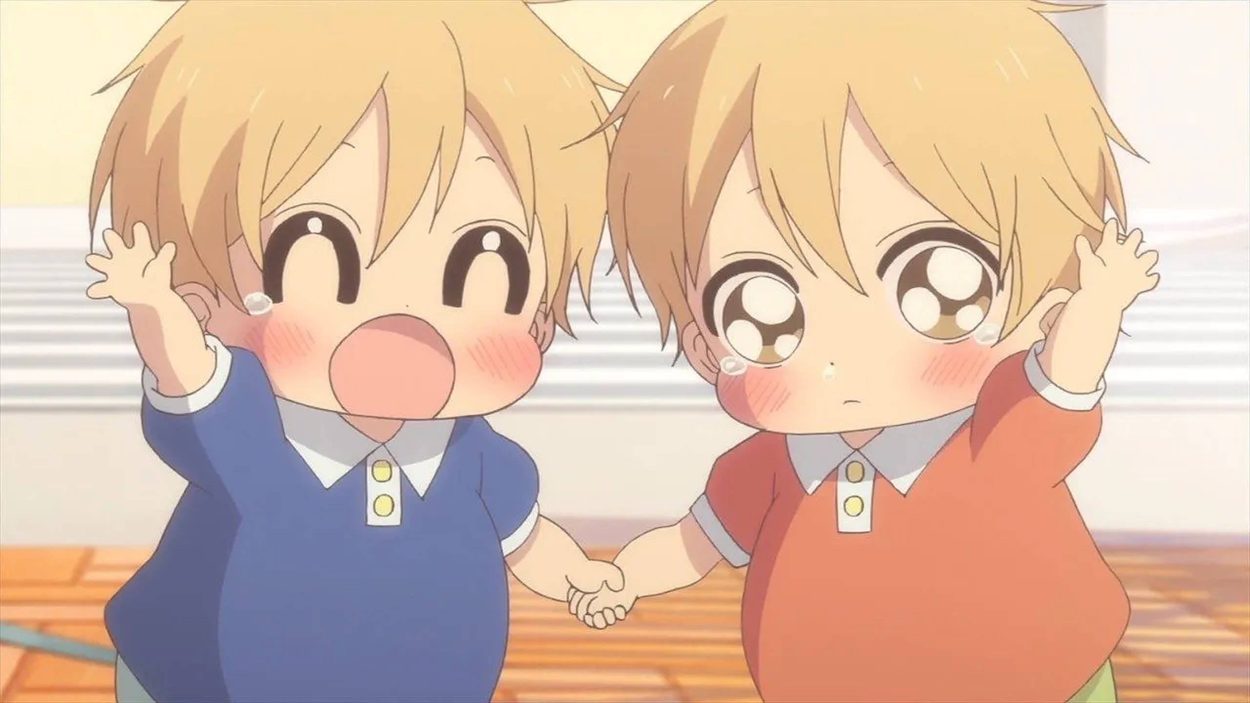 Kaksi suloista anime lasta Taustakuvat