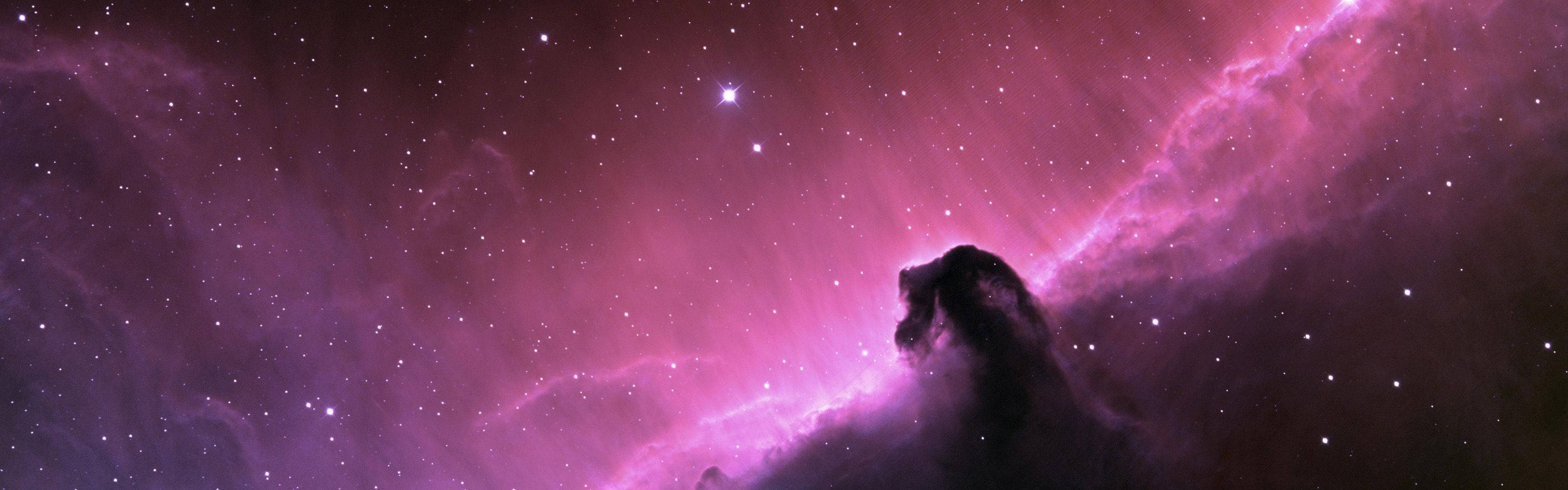 Kaksoisnäytön violetti galaksi Taustakuvat