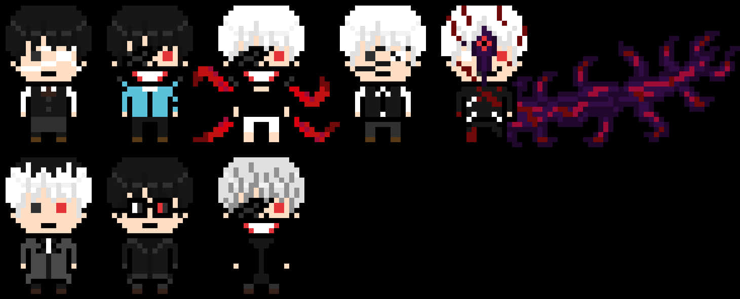 Kaneki Ken muodonmuutos pikselitaide Taustakuvat