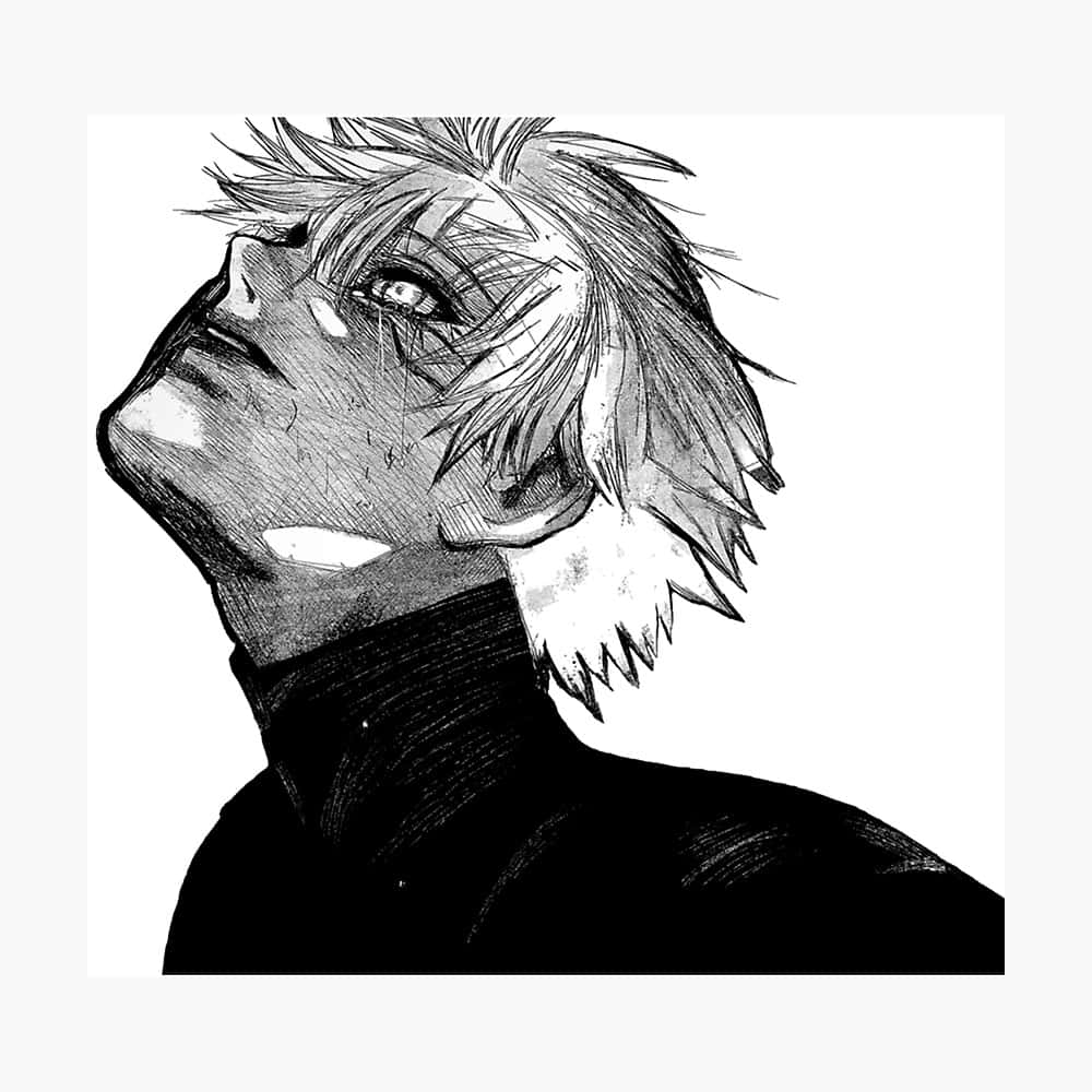 Kaneki tuijottaa ylöspäin profiilikuvassa Taustakuvat