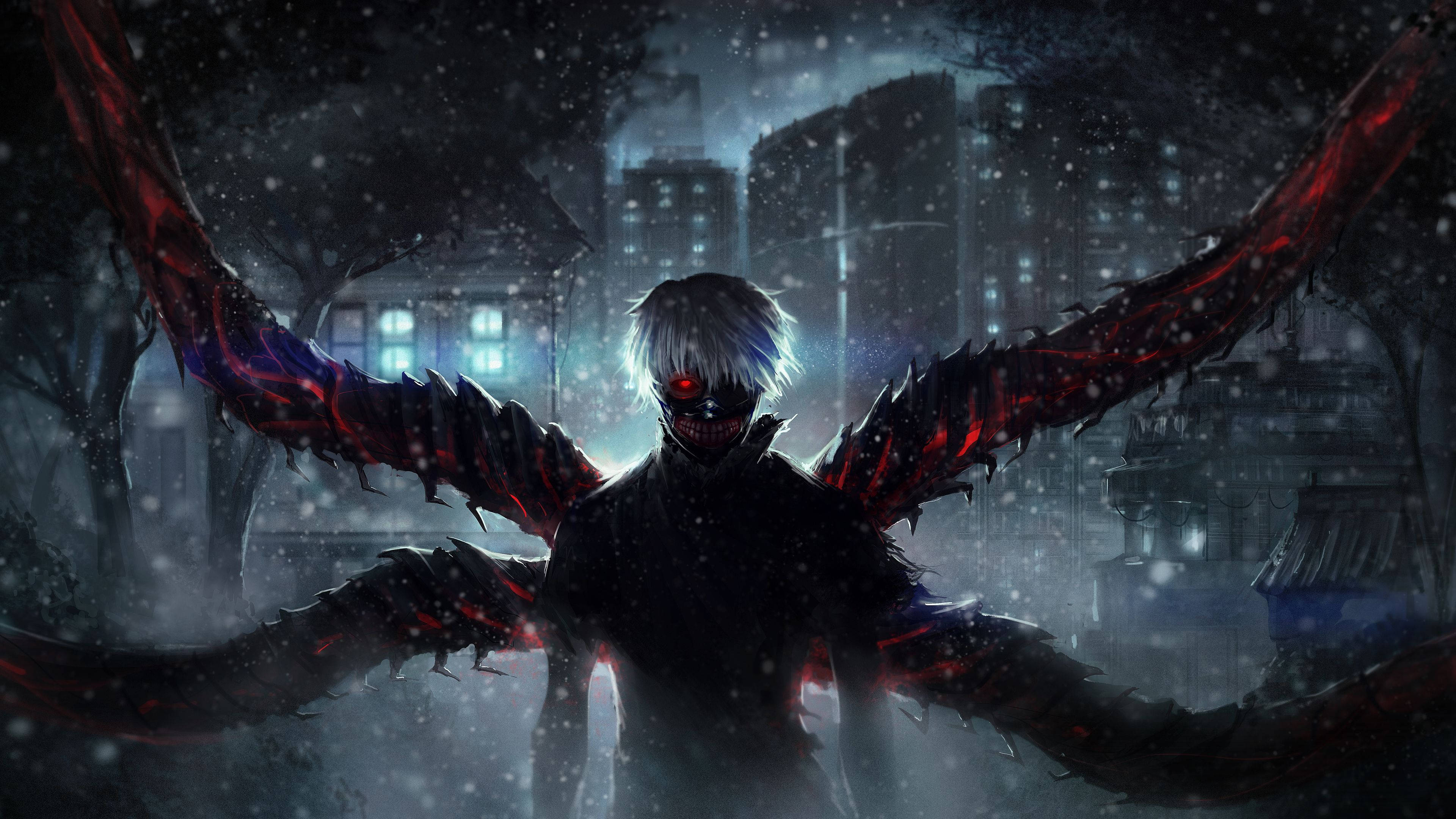 Kaneki tumma anime-estetiikka työpöytä Taustakuvat