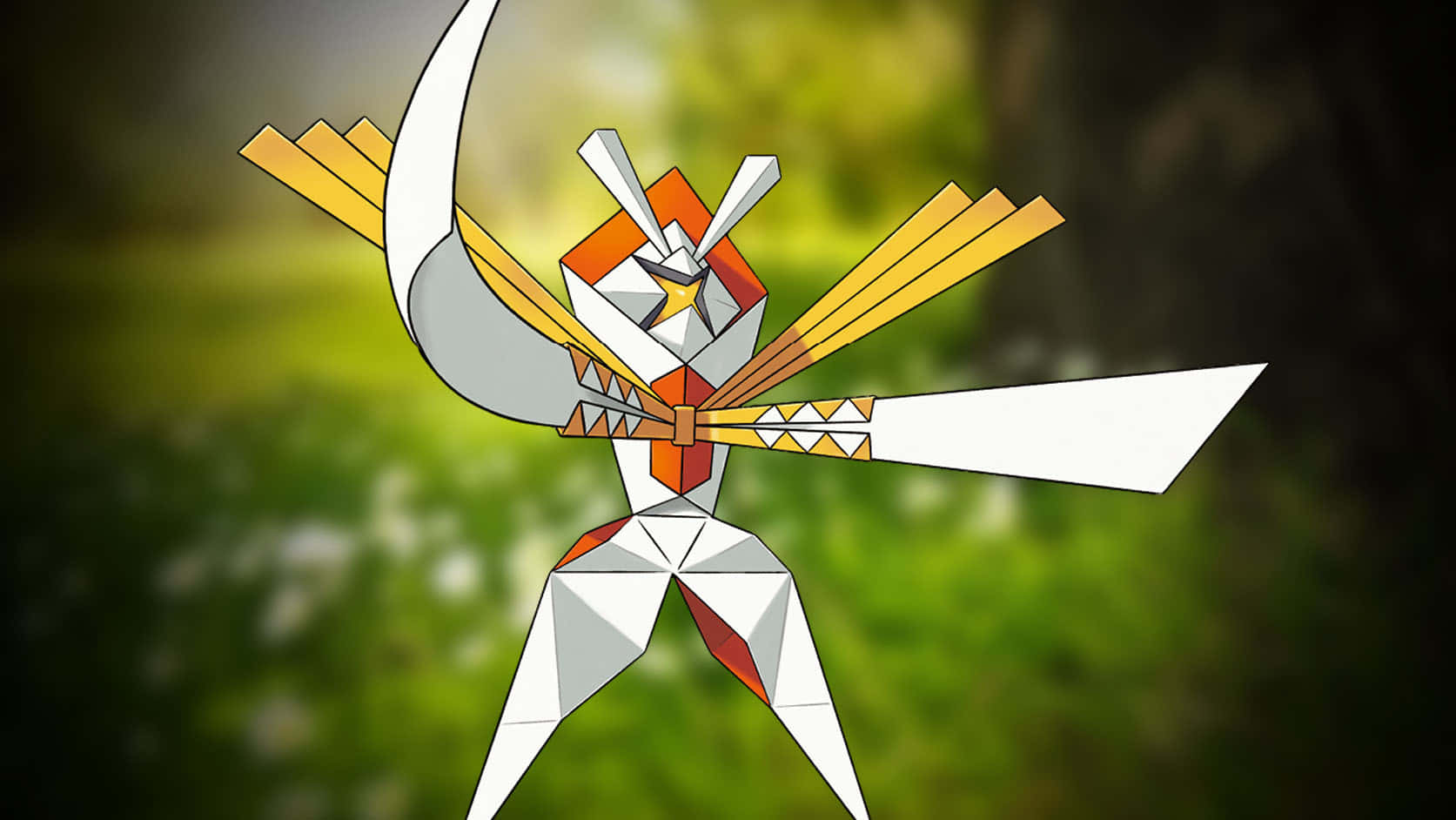 Kartana Pokémone luonnon taustalla Taustakuvat