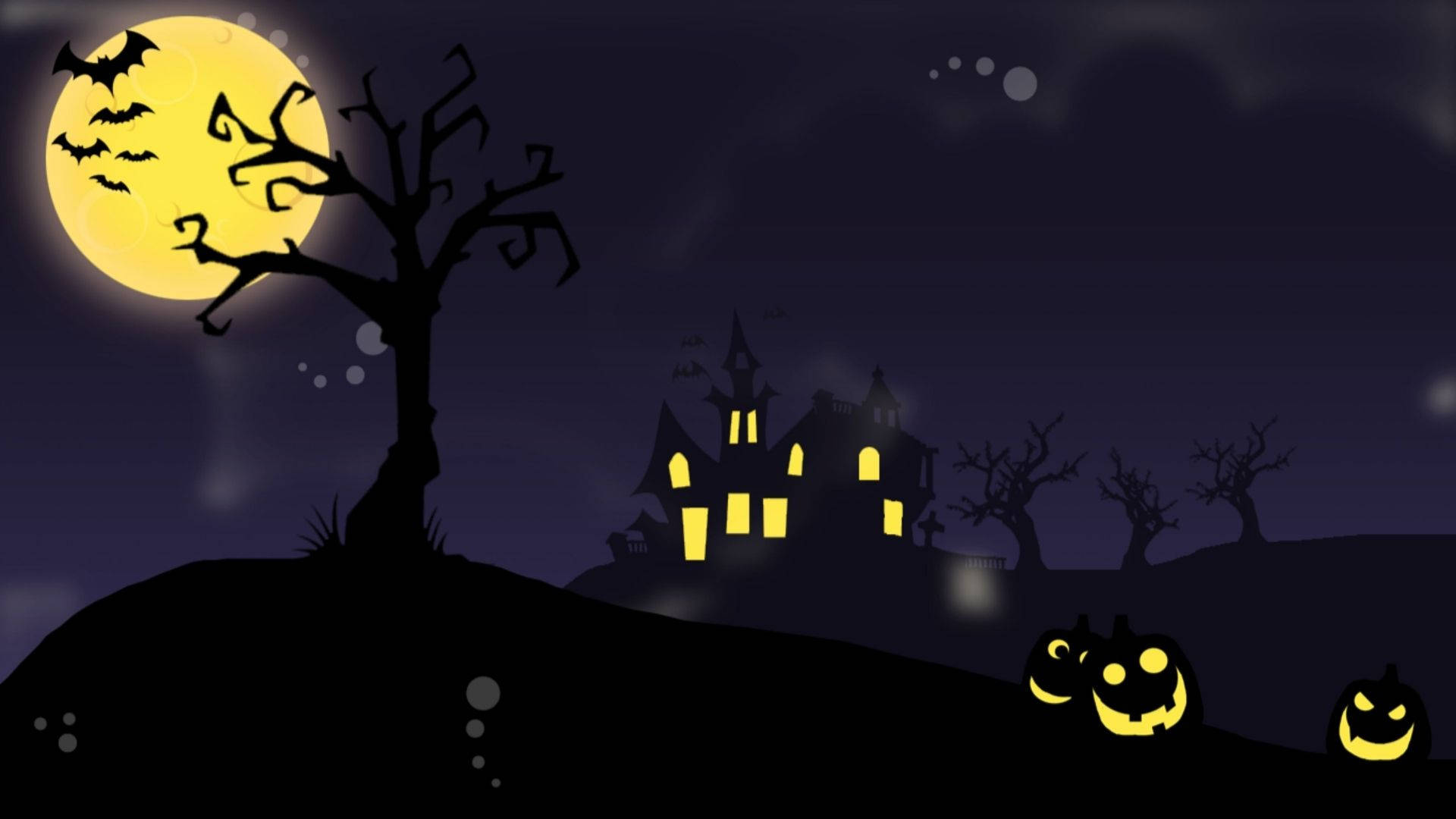 Kauhistuttava Halloween-kummitustalo sarjakuvatyylillä Taustakuvat