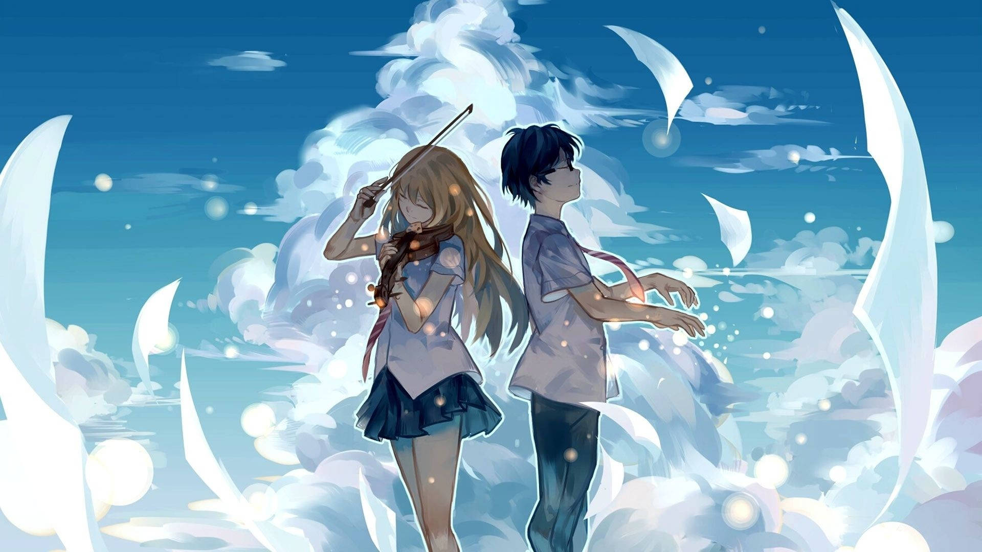 Kaunis anime Your Lie in April Taustakuvat