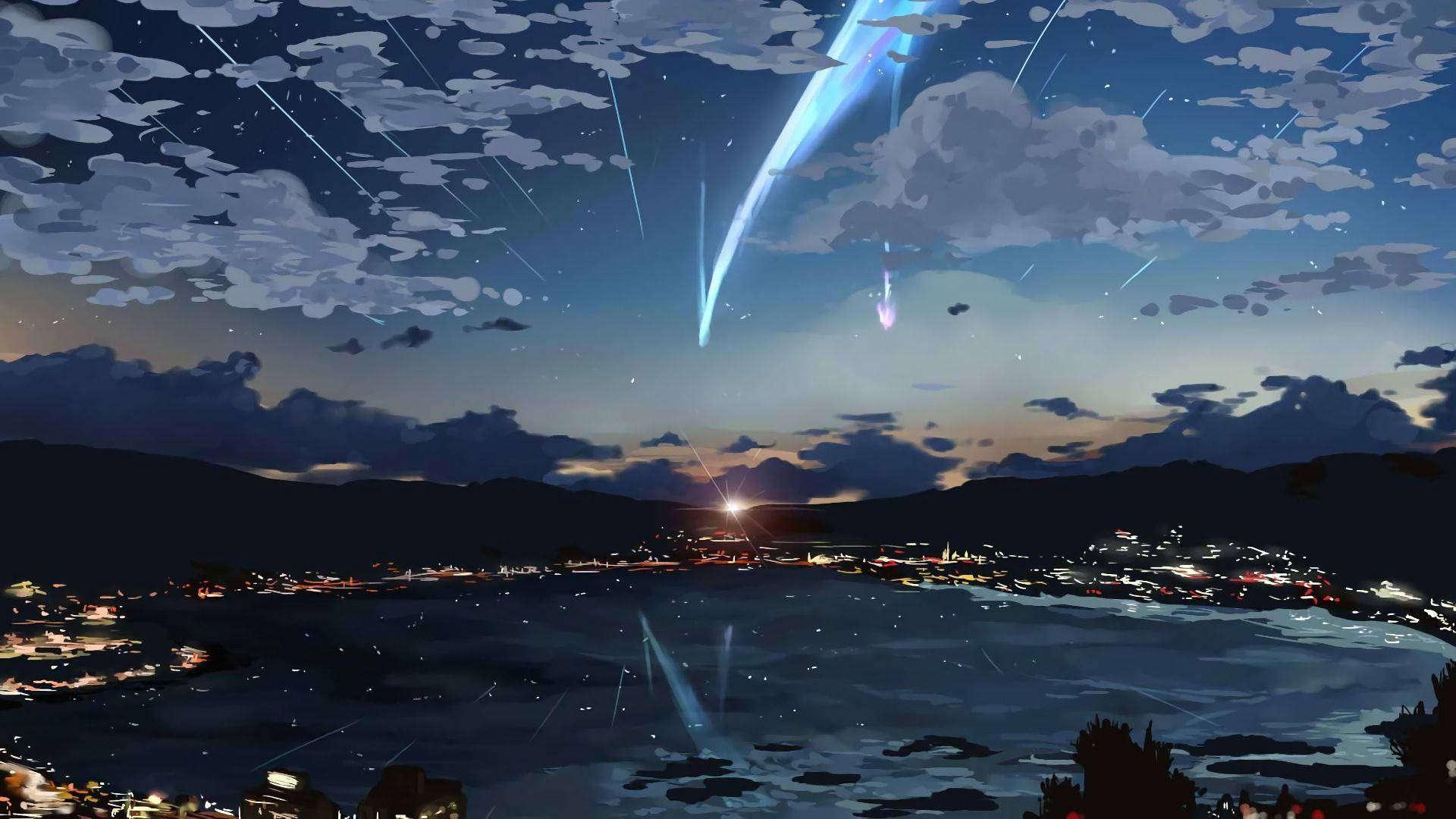 Kaupunkimaisema Your Name -animesarjasta Taustakuvat