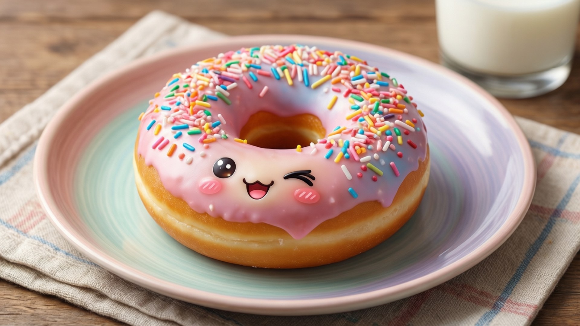Kawaii donitsi ja maito Taustakuvat