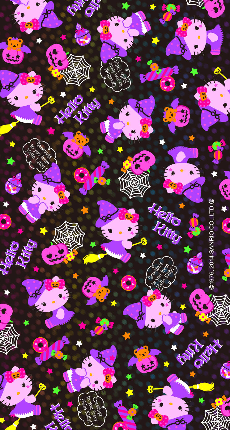 Kawaii Halloween Noita Hello Kitty Taustakuvat