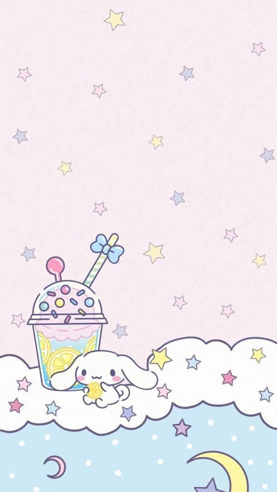 Kawaii HD Cinnamoroll ja tähdet Taustakuvat