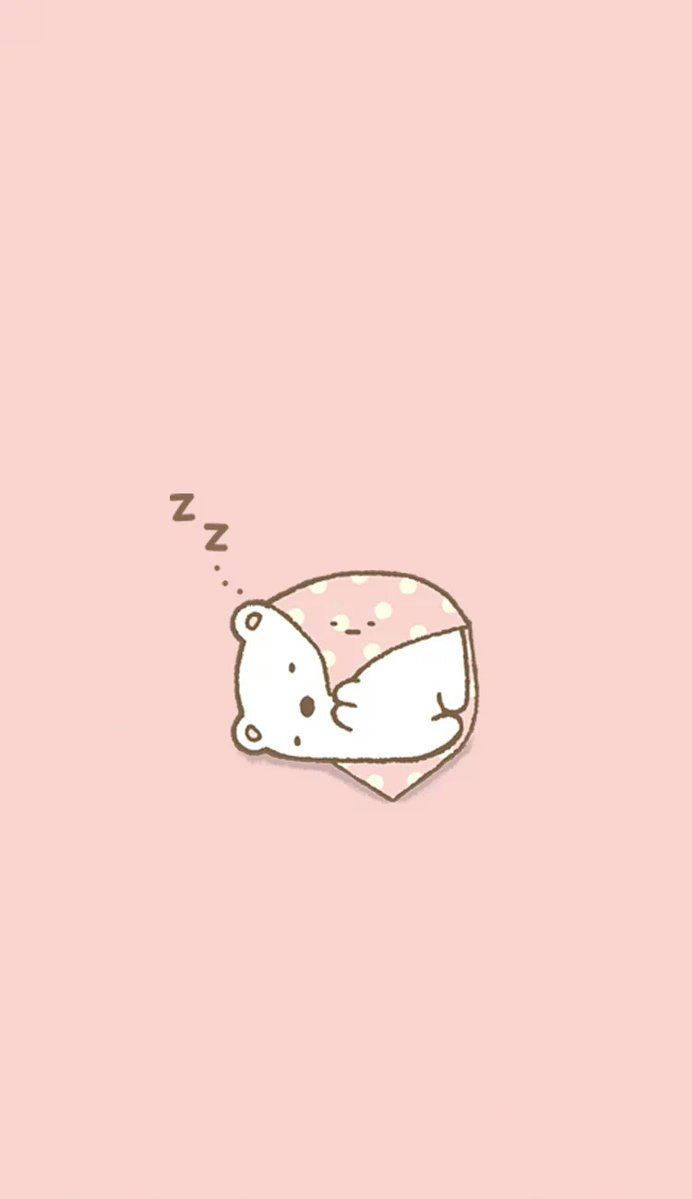 Kawaii HD Nukkuva Valkoinen Karhu Taustakuvat