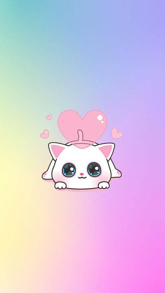 Kawaii HD Suloinen Valkoinen Kissa Taustakuvat