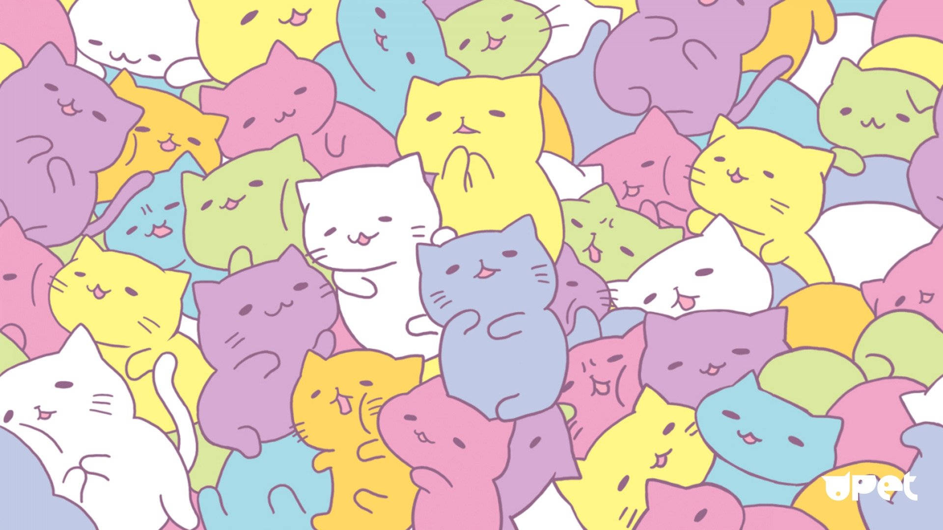 Kawaii HD Värikkäät Kissat Taustakuvat