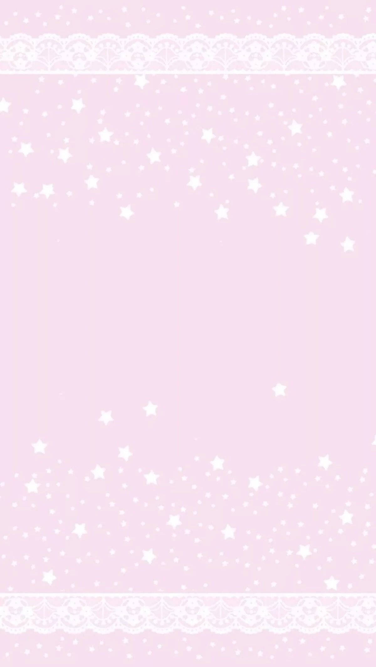 Kawaii vaaleanpunainen tapetti tähdillä ja reunuksilla Taustakuvat