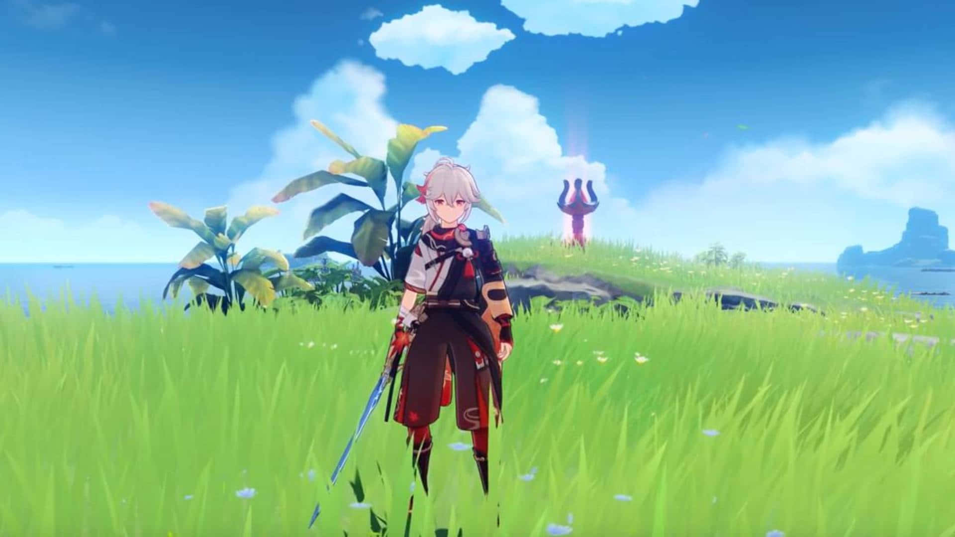 Kazuha Genshin Impact Anime Poika Kuva Taustakuvat