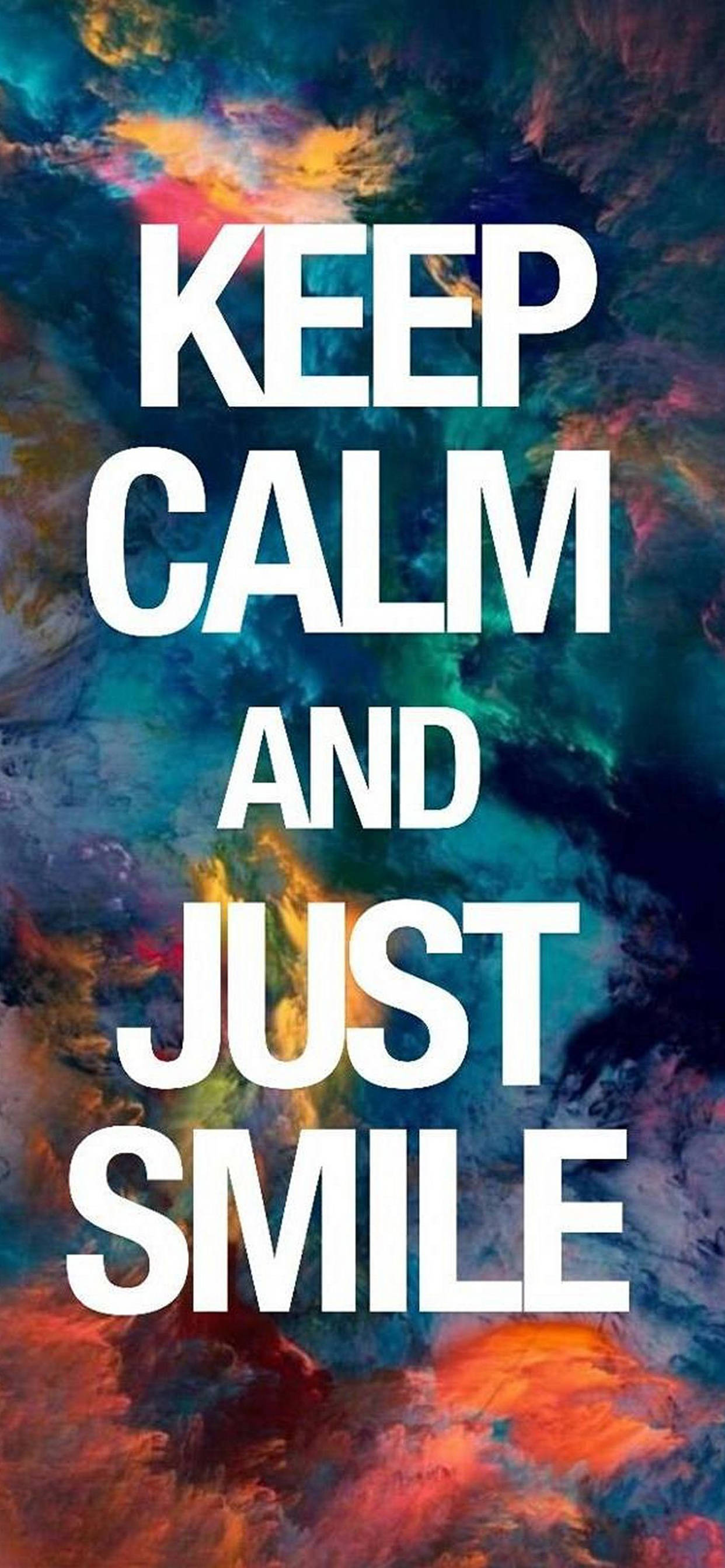 Keep Calm Just Smile -motivaatio iPhone Taustakuvat