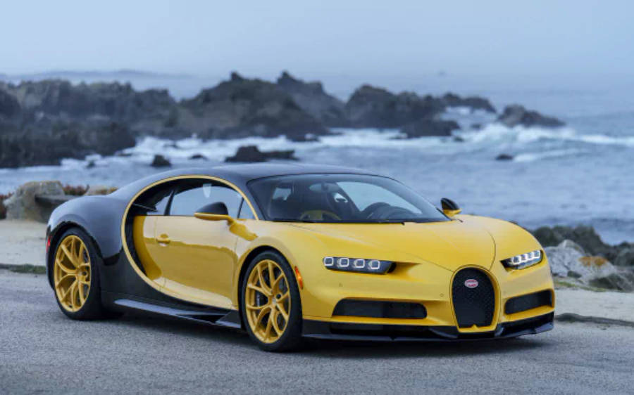 Keltainen Bugatti Chiron 4K Taustakuvat