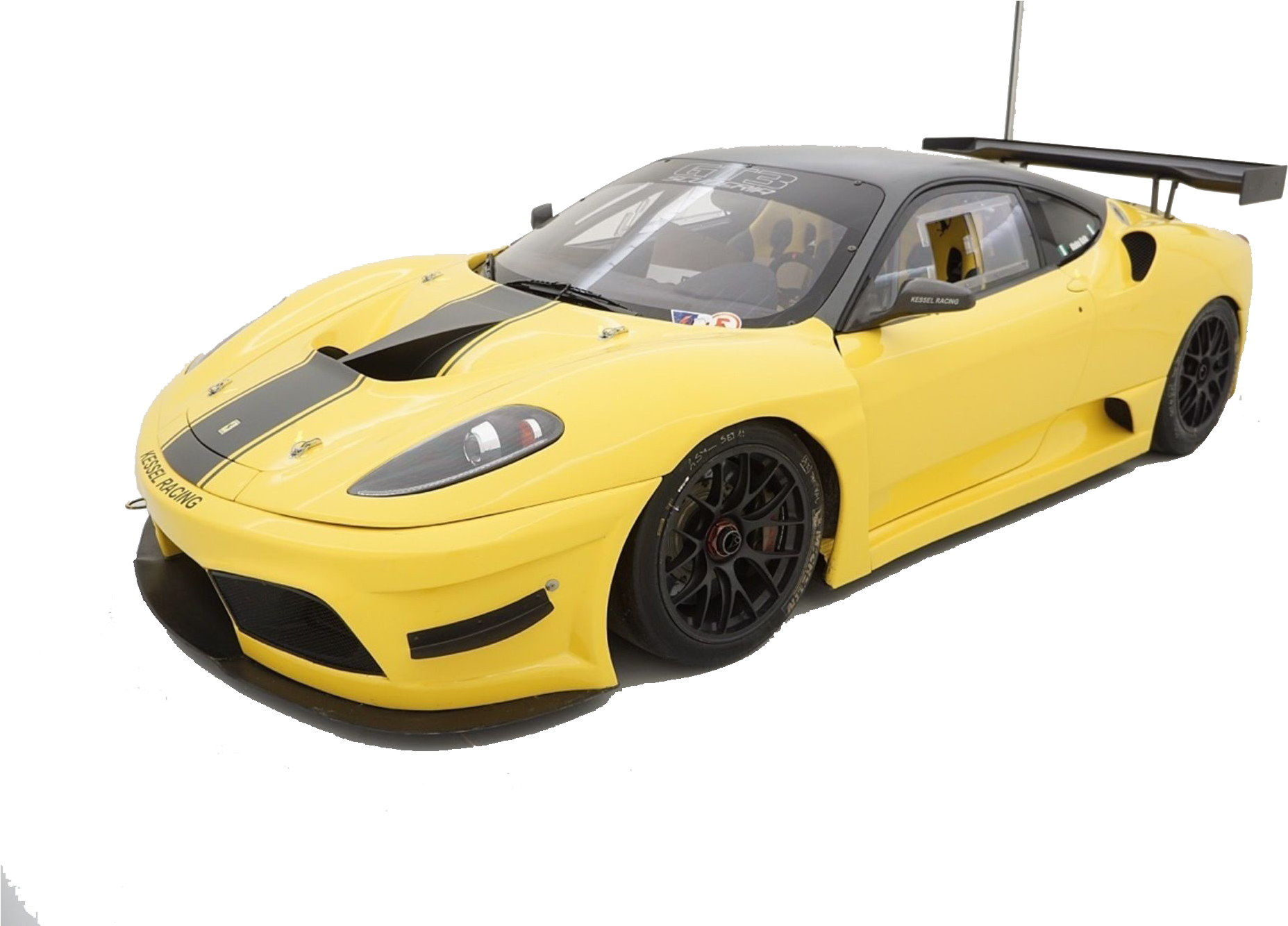 Keltainen Ferrari kilpa-auto profiilissa Taustakuvat