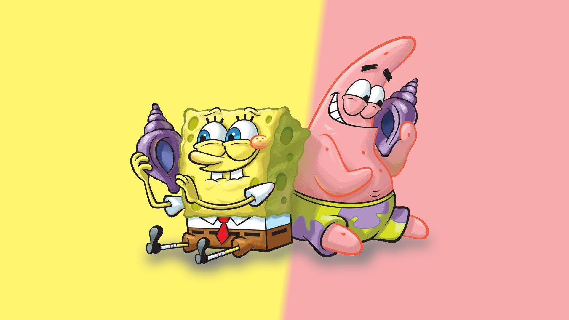 Keltainen ja pinkki SpongeBob ja Patrick Taustakuvat