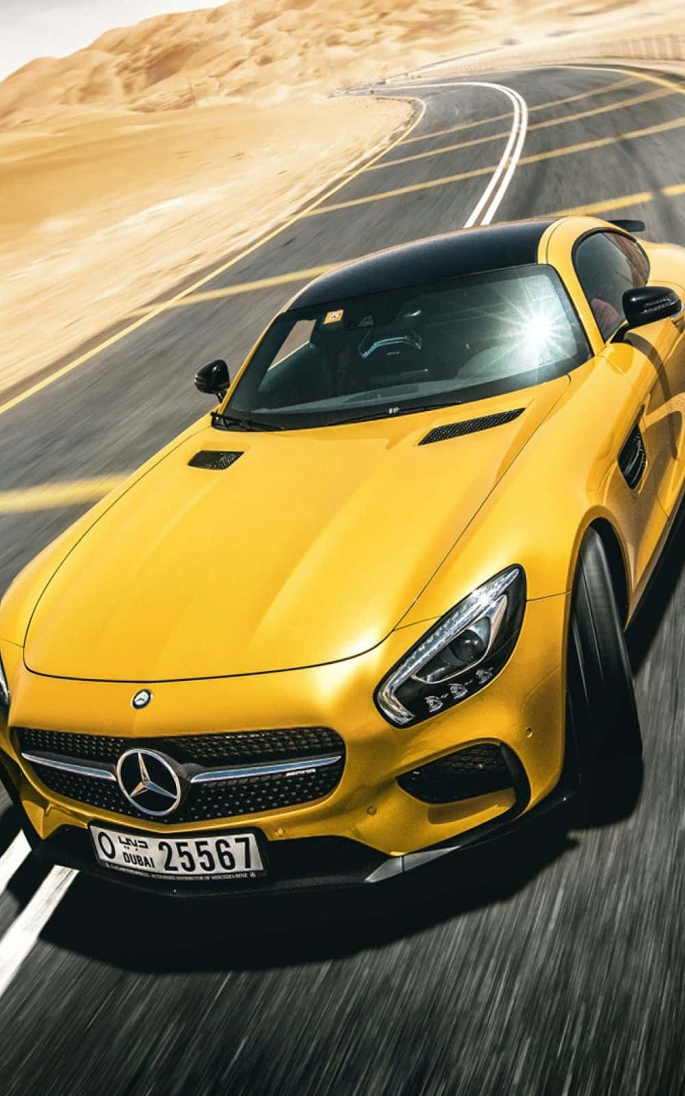Keltainen Luksus Mercedes Benz iPhone Taustakuvat
