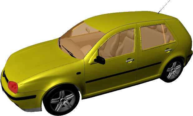Keltainen sedan 3D-malli Taustakuvat