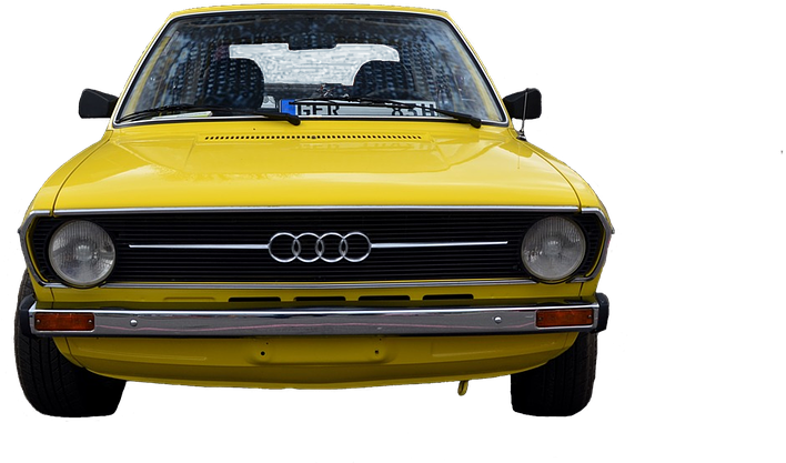 Keltainen vintage-Audi edestä Taustakuvat